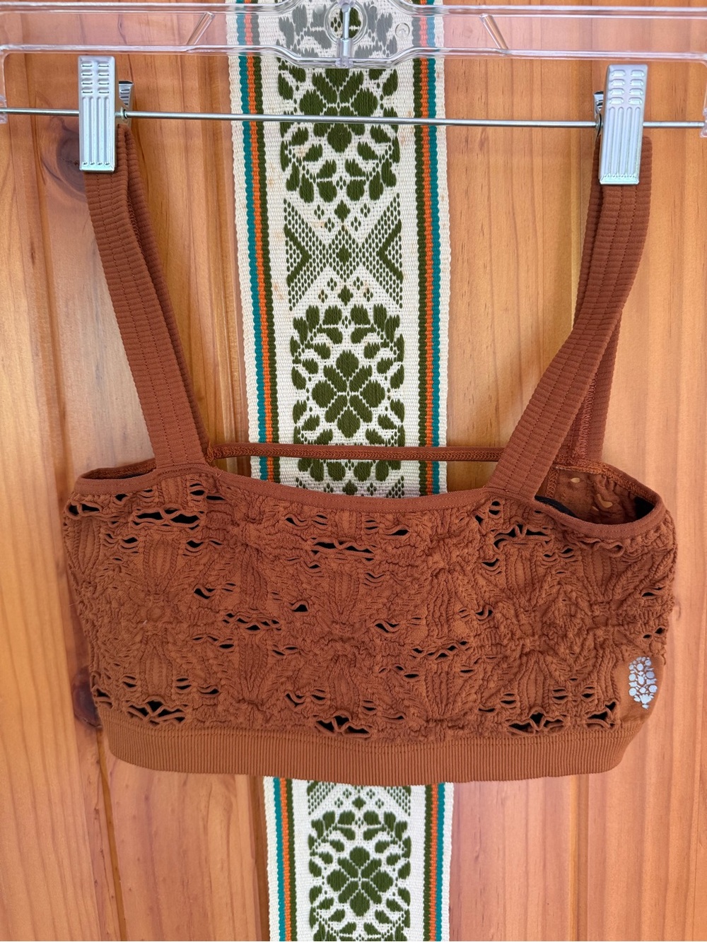 Free People Rust Brown Crochet Bralette